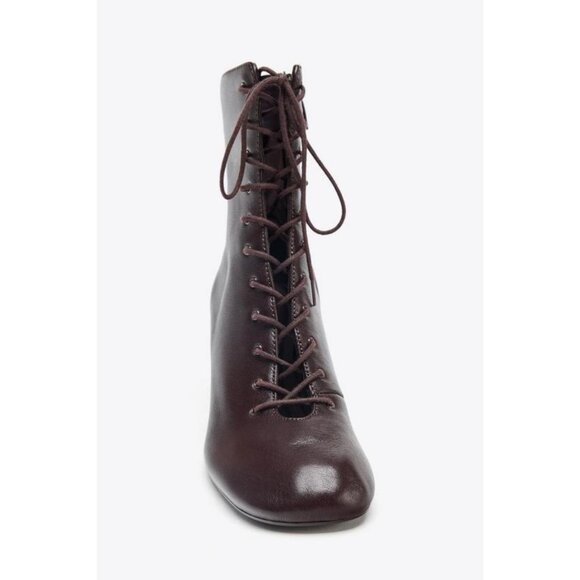 ZARA LEATHER KITTEN ANKLE BOOTS - Picture 5 of 7